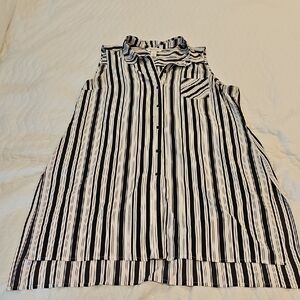 White House Black Market Monochrome Striped Dress